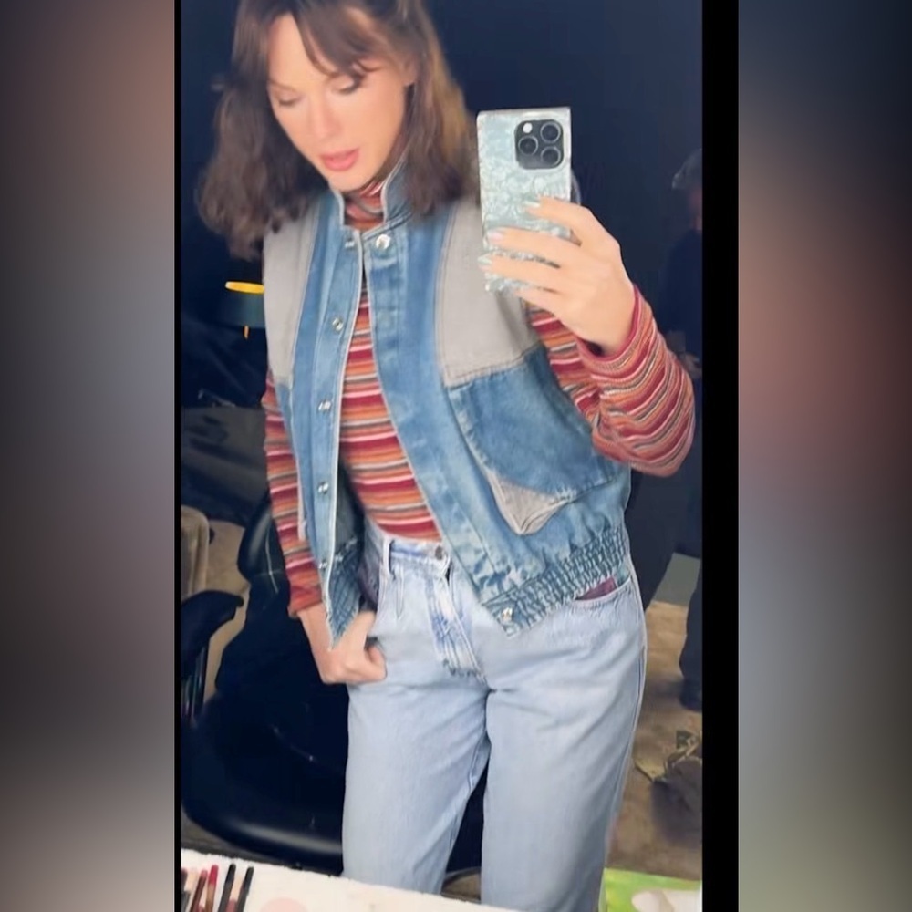 Vintage Y2K Doris/Harvey Pour Mon Ami Striped Turtleneck Top Taylor Swift